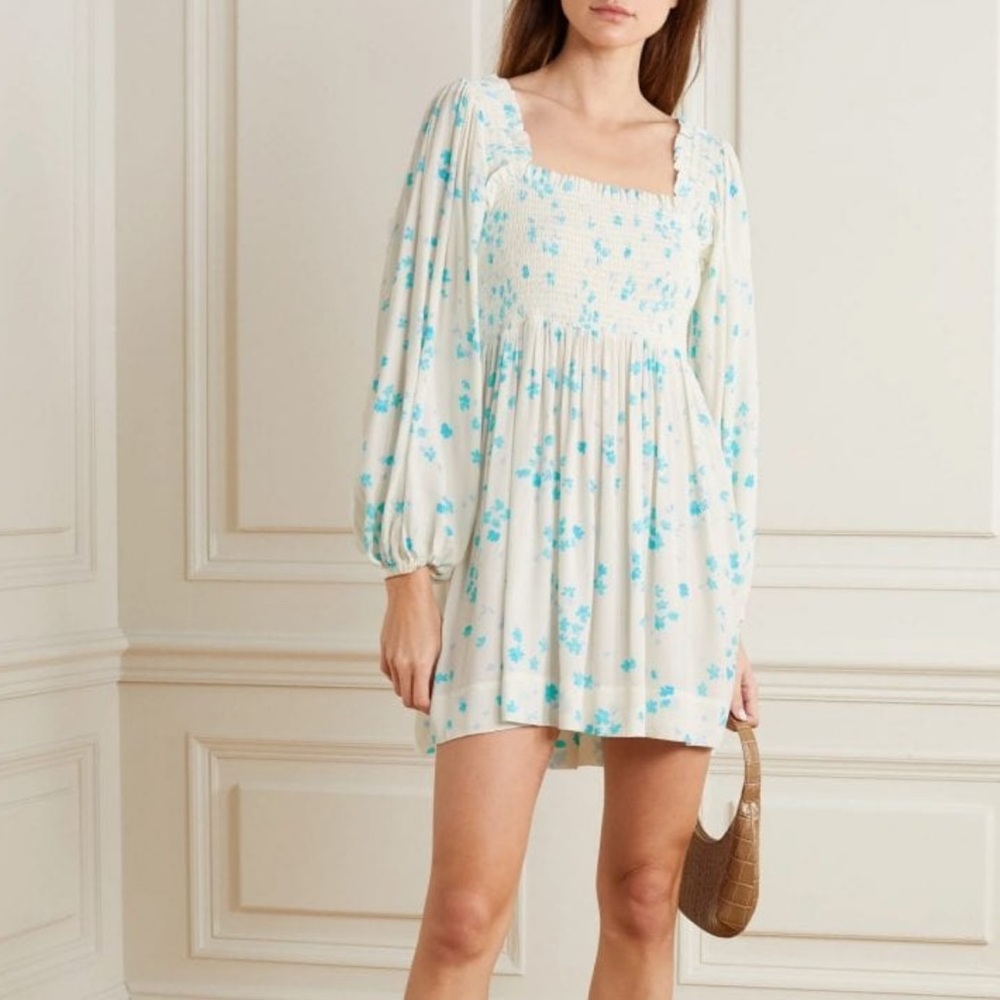 Ganni Printed Crepe Mini Dress (NWOT)